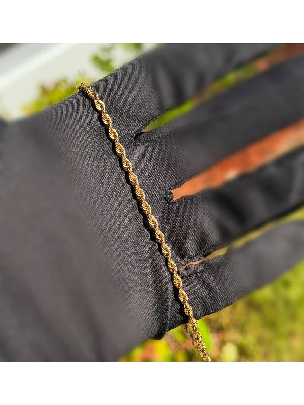 Jewelry 10k hollow yellow gold Rope necklace chain 18.00